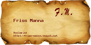 Friss Manna névjegykártya
